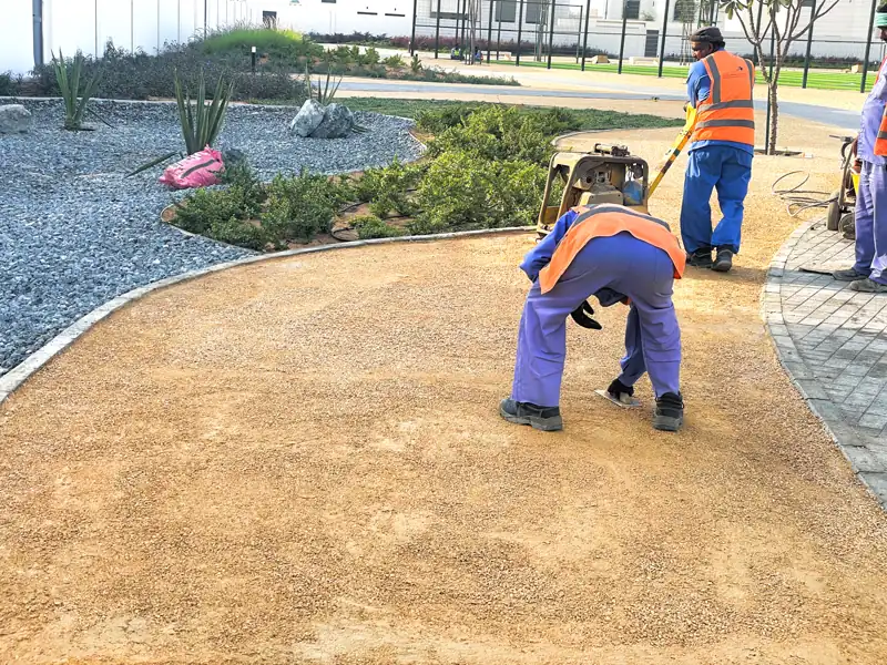 Soil and sand stabilizer construction in progress